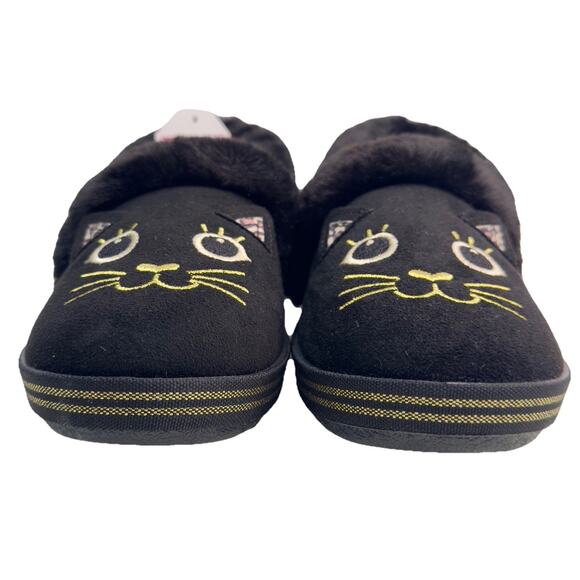 BOBS by Skechers Too Cozy Meow Cat Slippers Black Faux Fur Leopard Women's 7.5 - Picture 2 of 7